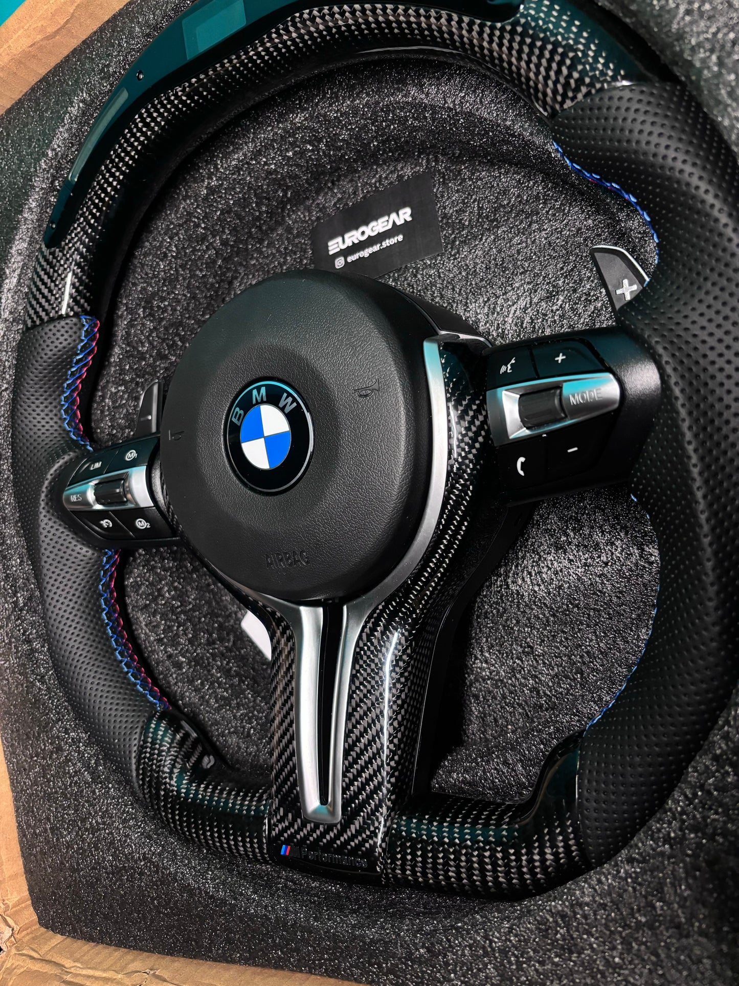 Carbon Fiber M Performance Steering Wheel For BMW (M3 Style)