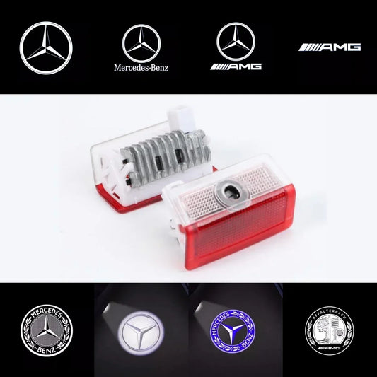 LED Car HD Door Lights Logo Laser Decor Project Ghost Lamp For Mercedes Benz Eurogear